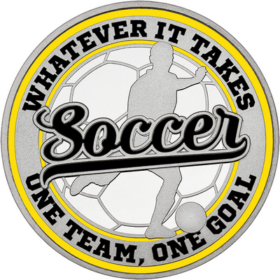 Black "Soccer" with Yellow Outer Circular Borders